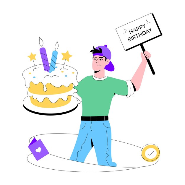 Flat illustration of cake delivery