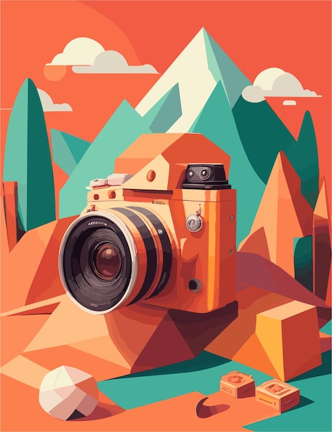 Vector flat illustration of camera