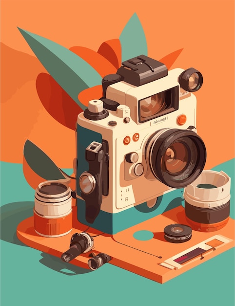 flat illustration of camera