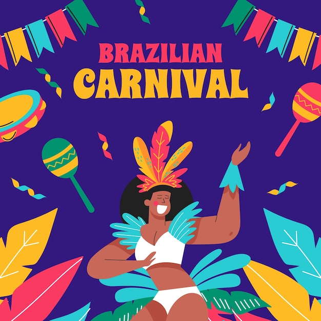 Vector flat illustration for carnival celebration