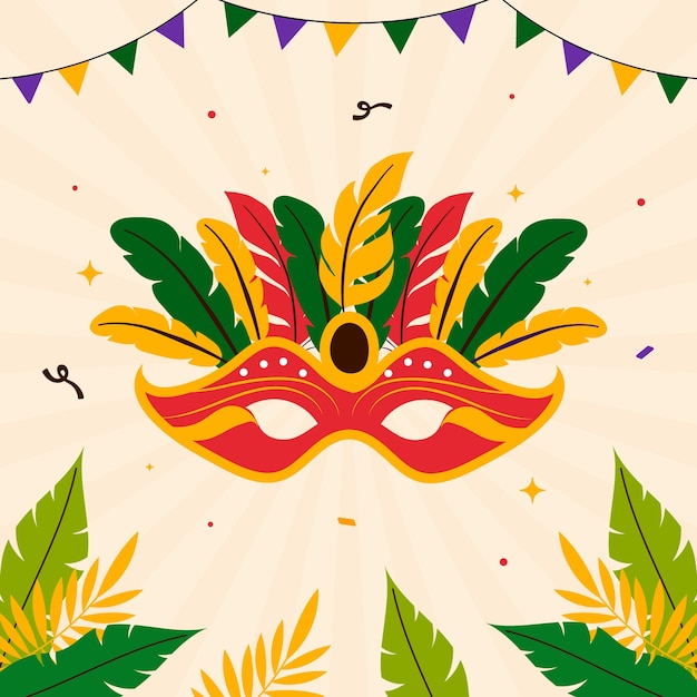 Vector flat illustration for carnival party celebration