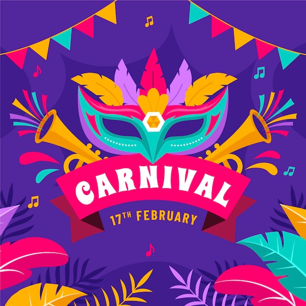 Vector flat illustration for carnival party celebration