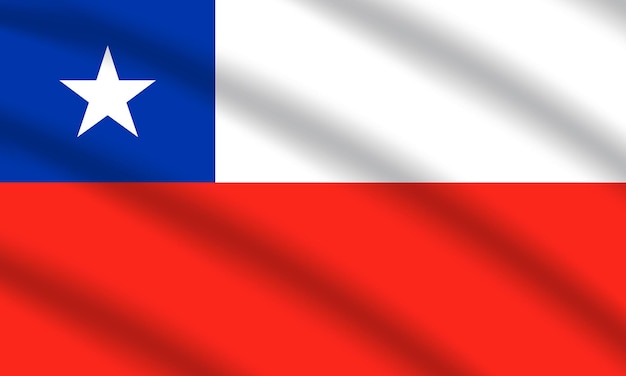 Flat illustration of chile national flag