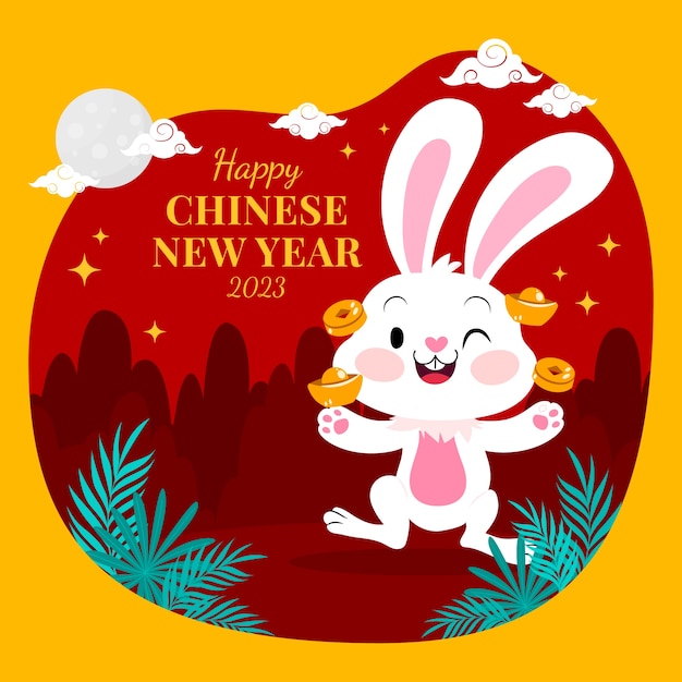 Vector flat illustration for chinese new year celebration