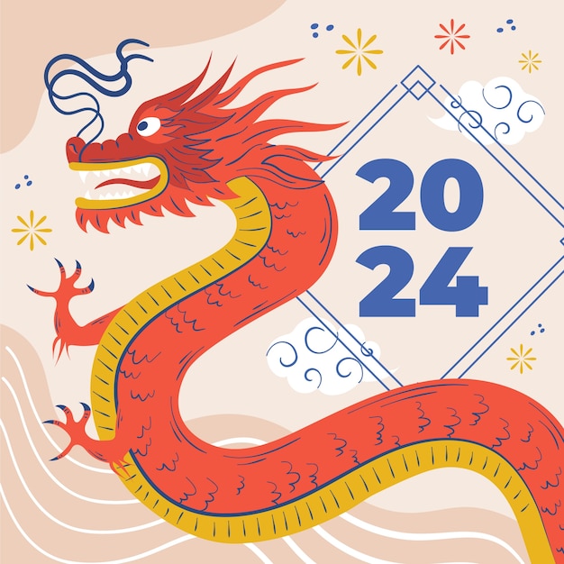 Vector flat illustration for chinese new year festival