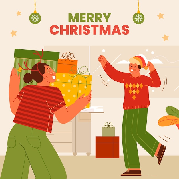 Flat illustration for christmas season celebration