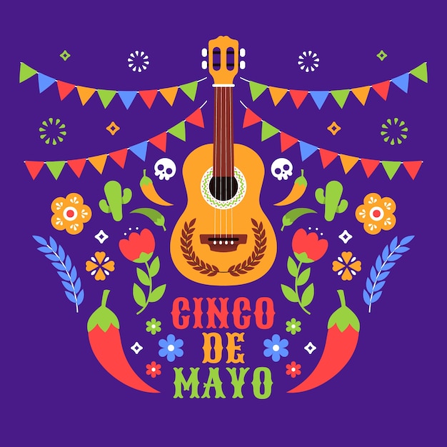 Flat illustration for cinco de mayo celebration