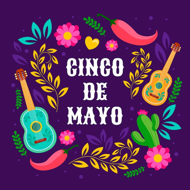 cinco de mayo 축하를 위한 평면 그림