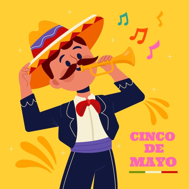 cinco de mayo 축하를 위한 평면 그림