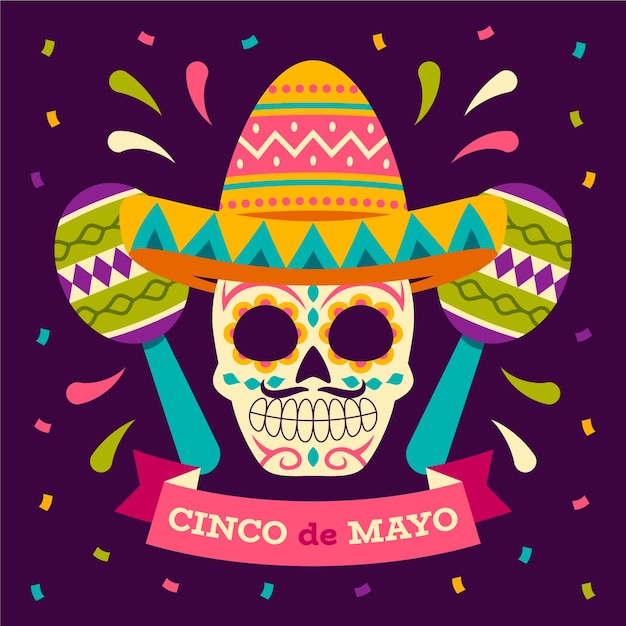 Flat illustration for cinco de mayo celebration