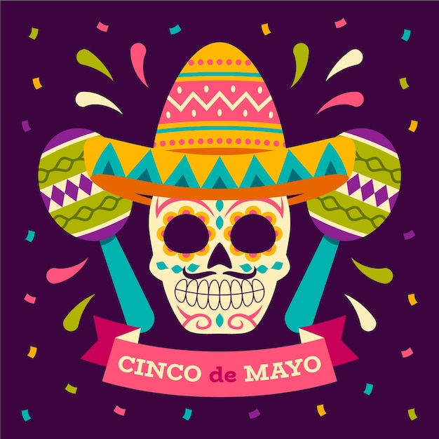 cinco de mayo 축하를 위한 평면 그림