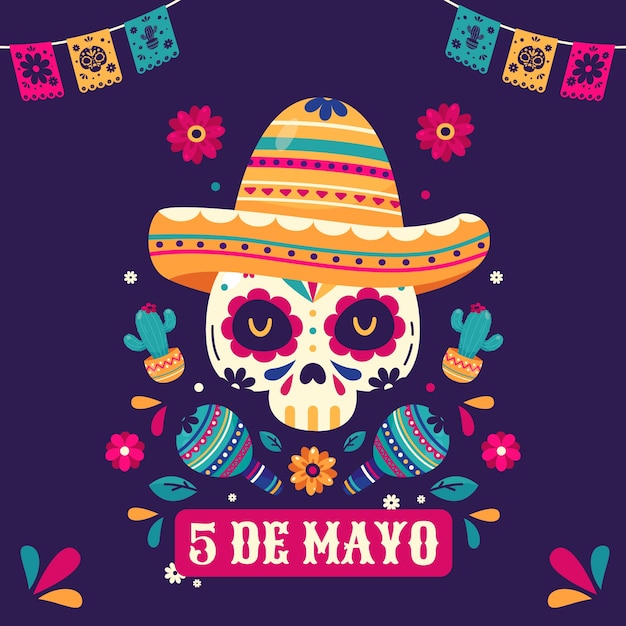 flat illustration for cinco de mayo celebration