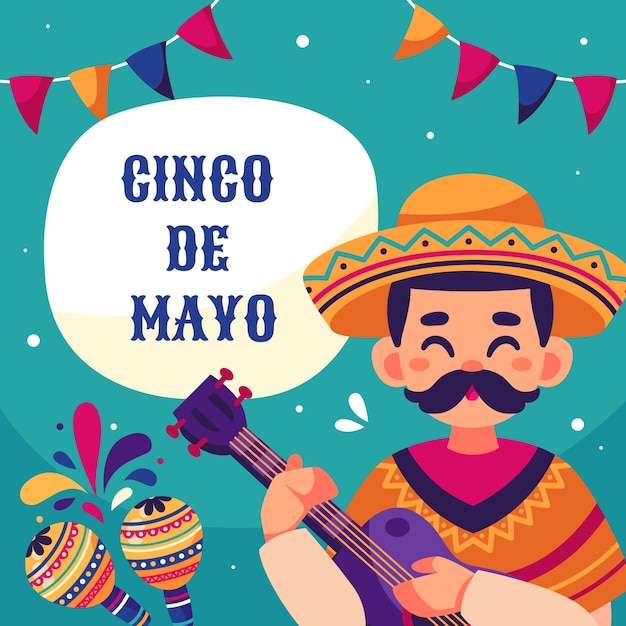 flat illustration for cinco de mayo celebration