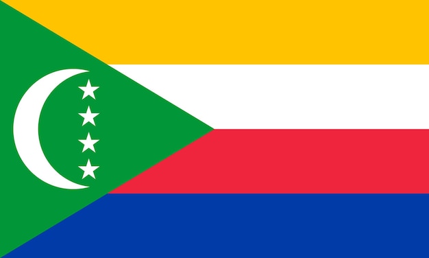 Vector flat illustration of comoros national flag