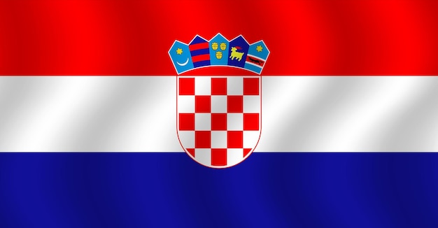 Vector flat illustration of croatia national flag