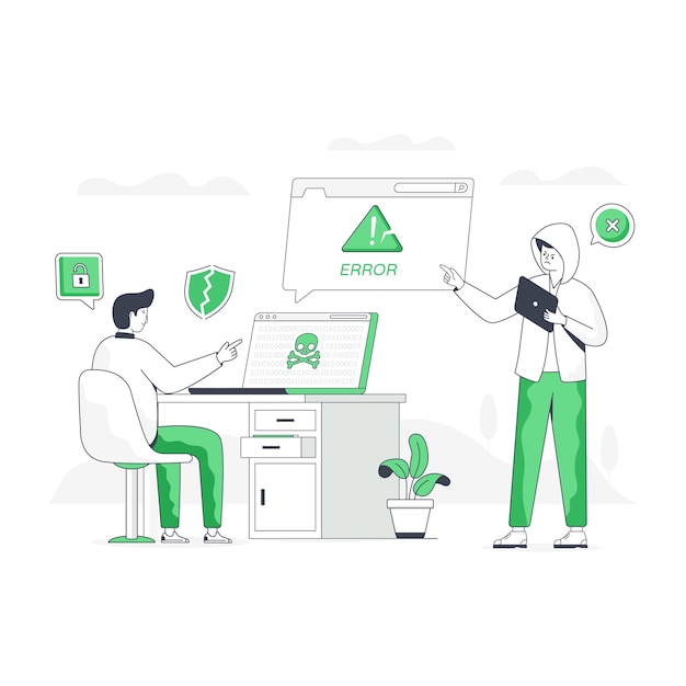 Vector flat illustration of cyber attack is up for premium use