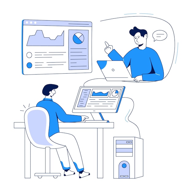 Flat illustration design of business analysis