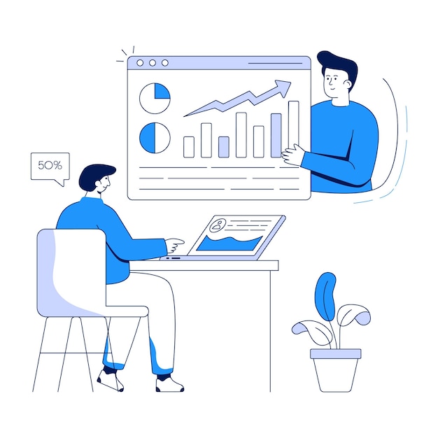 Flat illustration design of business analysis