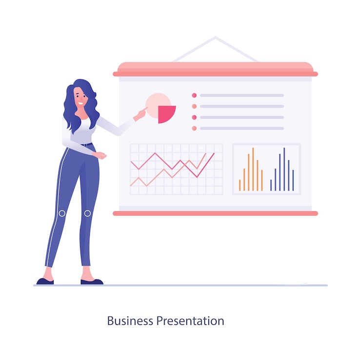 Vector flat illustration design of business seminar vector