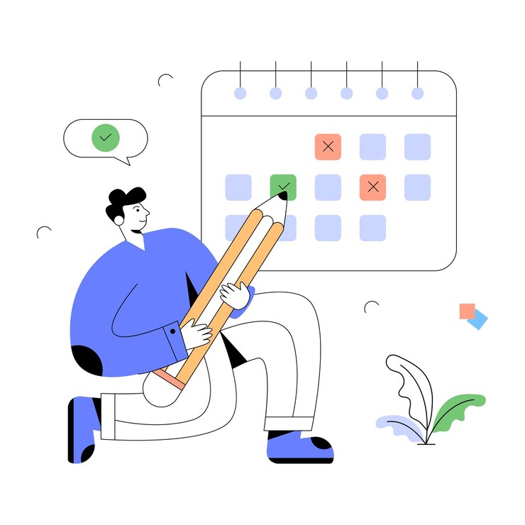 Vector a flat illustration design of scheduling