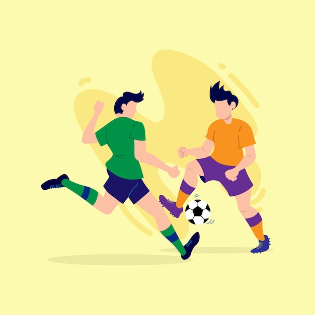 Flat illustration design soccer football free vector