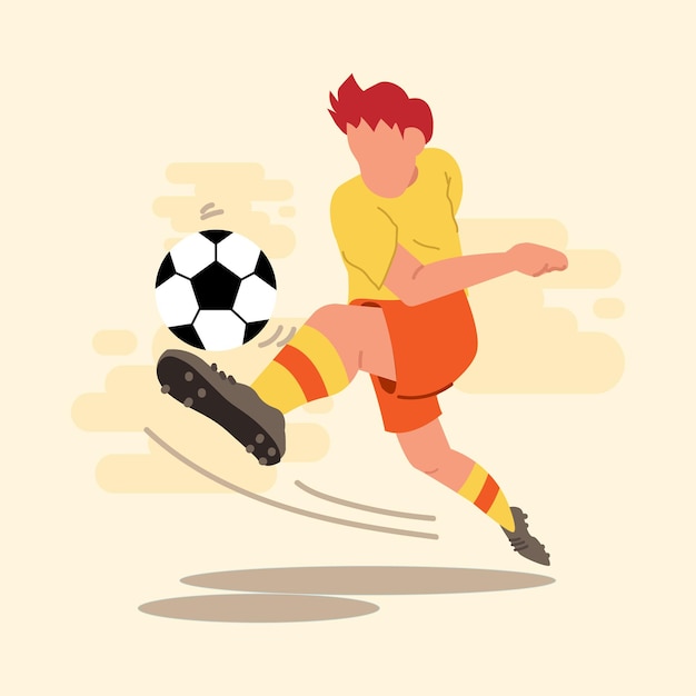 Flat illustration design soccer football free vector