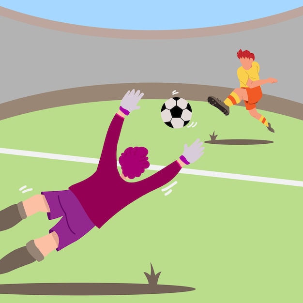 Flat illustration design soccer football free vector