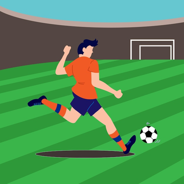 Flat illustration design soccer football free vector