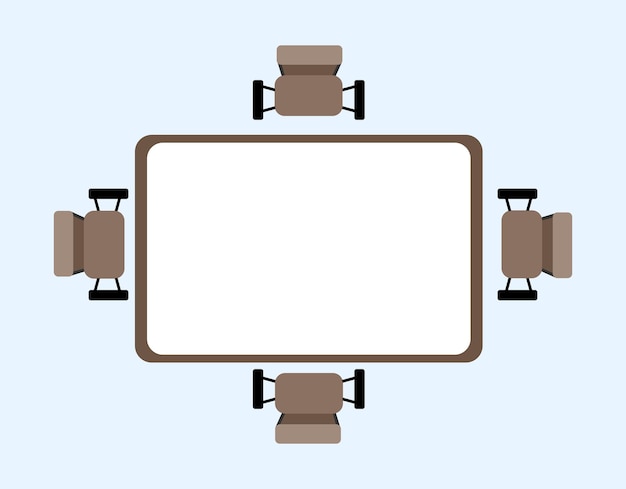 Vettore disegno illustrativo piatto di mobili per la presentazione di tavoli da ufficio