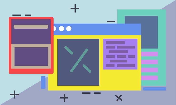 Vector flat illustration design without outline full of color