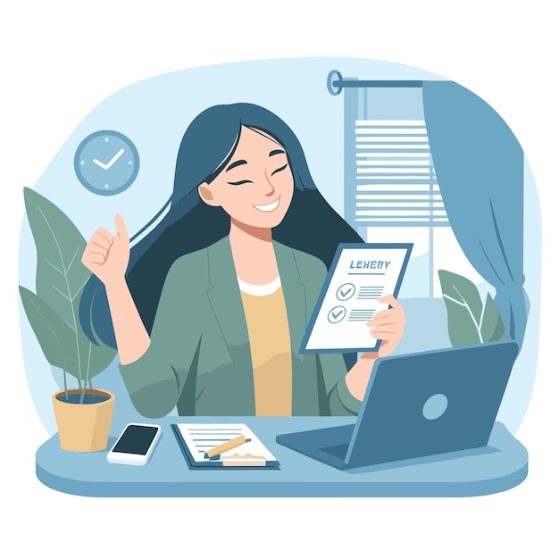 a flat illustration design of woman enjoying her job for celebrating womens day