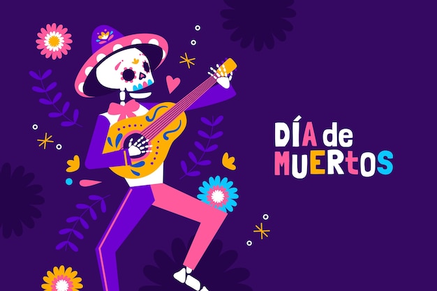 Flat illustration for dia de murtos celebration