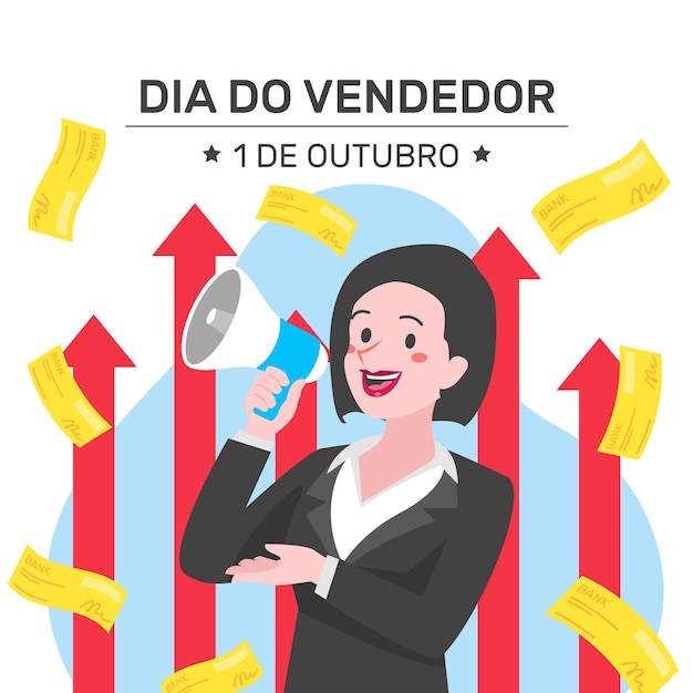 Vector flat illustration for dia do vendedor