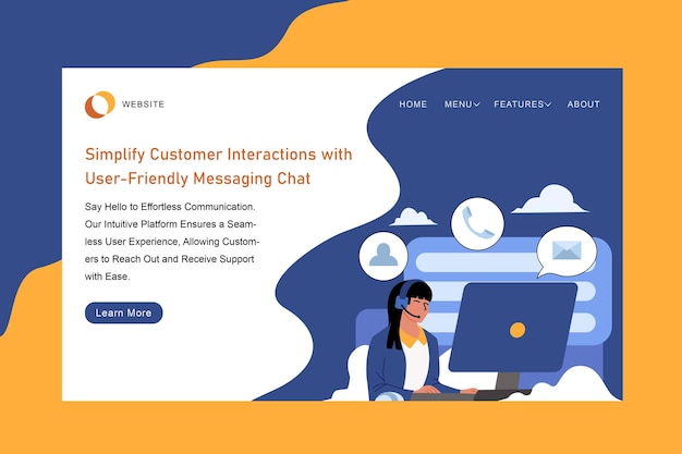 Flat illustration digital customer service business online for landing page web design