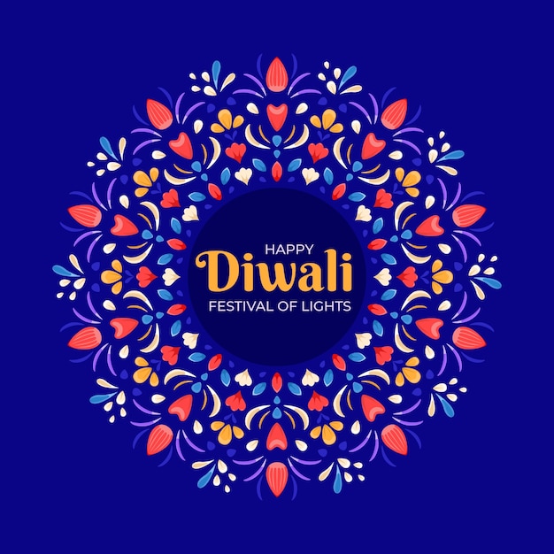flat illustration for diwali festival