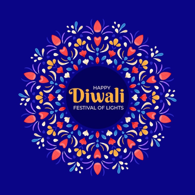 Vettore illustrazione piatta per il festival di diwali