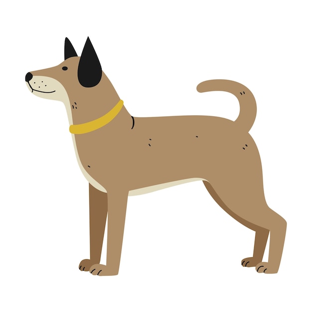 Vector flat illustration of dog animals