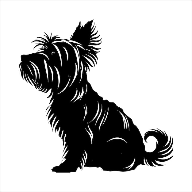 Vector flat illustration of dog silhouette