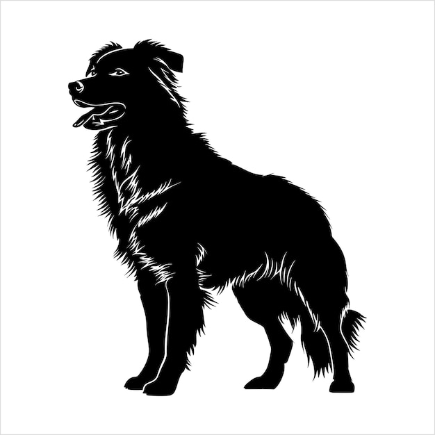 Vettore illustrazione piatta della silhouette di un cane