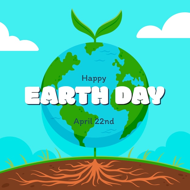 Flat illustration for earth day celebration