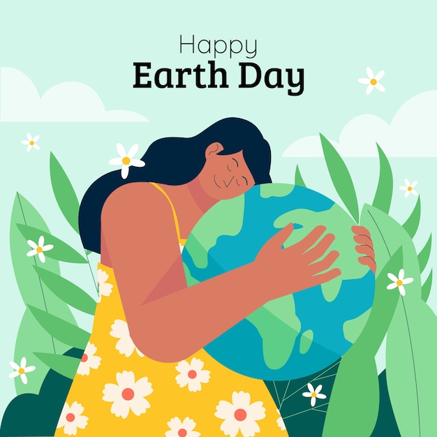 Vector flat illustration for earth day celebration