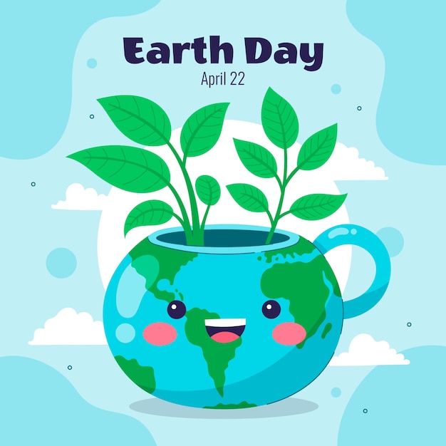 Flat illustration for earth day celebration