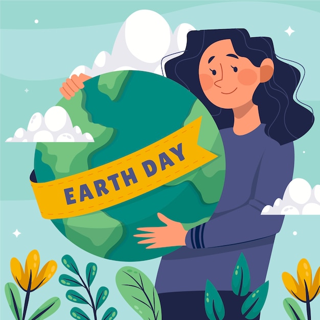 Flat illustration for earth day celebration