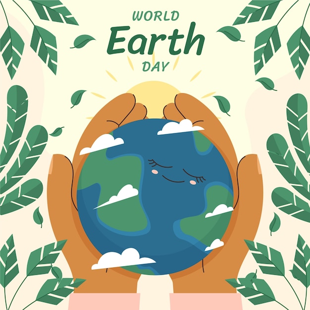 Flat illustration for earth day celebration