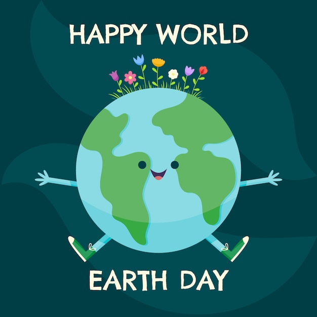 Flat illustration for earth day celebration