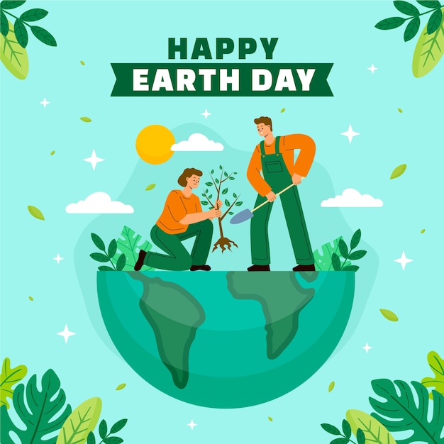 Flat illustration for earth day celebration