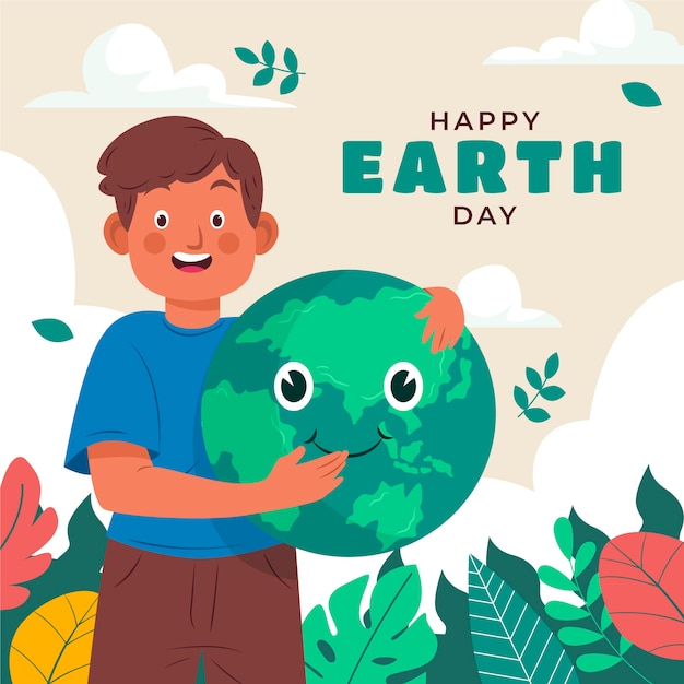 Flat illustration for earth day celebration