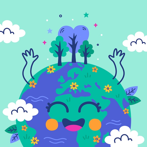 Flat illustration for earth day celebration