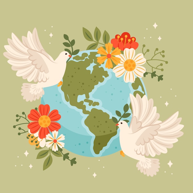 Vector flat illustration for earth day celebration