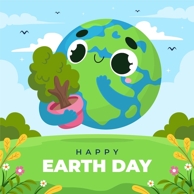 Flat illustration for earth day celebration